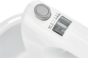 Bosch CleverMixx - Sbattitore Elettrico con Ciotola da 3 L a Rotazione Automatica, 400 W, 4 Velocità e Turbo, Fruste e Ganci in Acciaio Inox per Impasti Morbidi e Duri