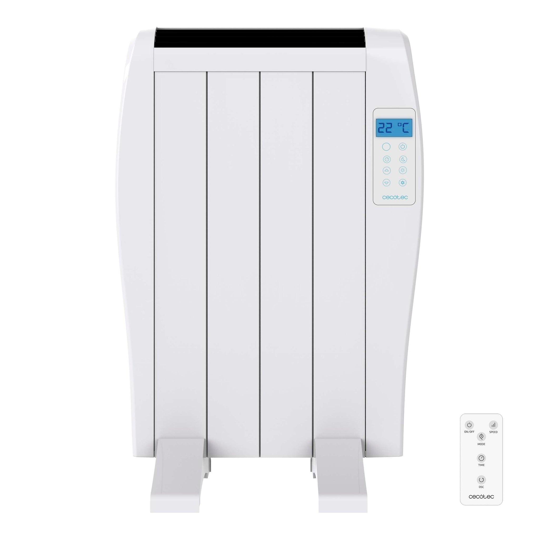 Cecotec Emettitore Termico ReadyWarm 2500 Thermal Black. 12 Elementi e 1800 W, Display LCD, Telecomando a distanza, timer, selezione della temperatura, copertura di 25 m² (12 Moduli, Bianco)