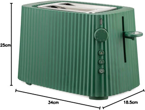 Alessi Plissé MDL08 GR - Tostapane di Design, Sei Livelli di Doratura, in Resina Termoplastica, Spina Europea, 850 W, Verde