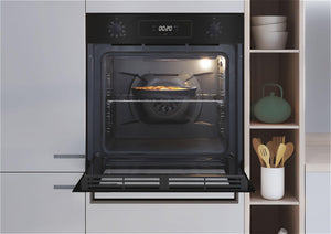 Candy Idea FCM955NRL-C, forno multifunzione 60cm, classe energetica A, pulizia pirolitica, pulizia a vapore, 9 funzioni, capacità 70 l, programmatore LED - nero, 59,5 x 59,5 x 56,8 cm