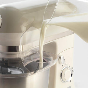 Ariete 1588 Impastatrice Planetaria - Pane, pizza e dolci - 7 Velocità - 3 Fruste - 5,5 Litri - Acciaio Inox - 2400 Watt - Linea Vintage - Beige