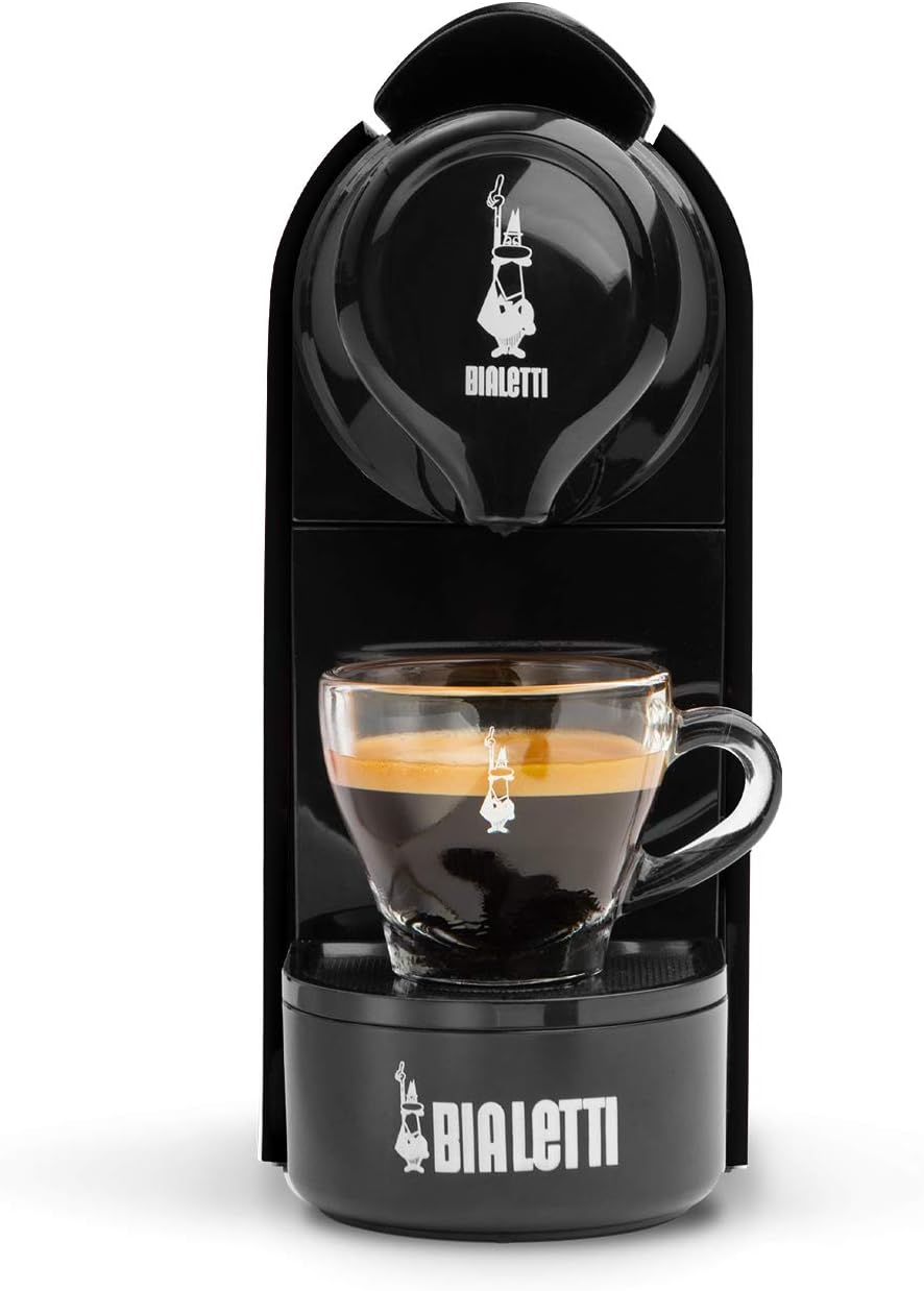 Bialetti Gioia, Macchina Caffè Espresso, Funziona esclusivamente con Capsule Bialetti, Nero