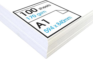 Artway Studio - A1 Carta in cartuccia per disegno - Ideale per applicazioni artistiche a secco - 170gsm - A1 (100 fogli)