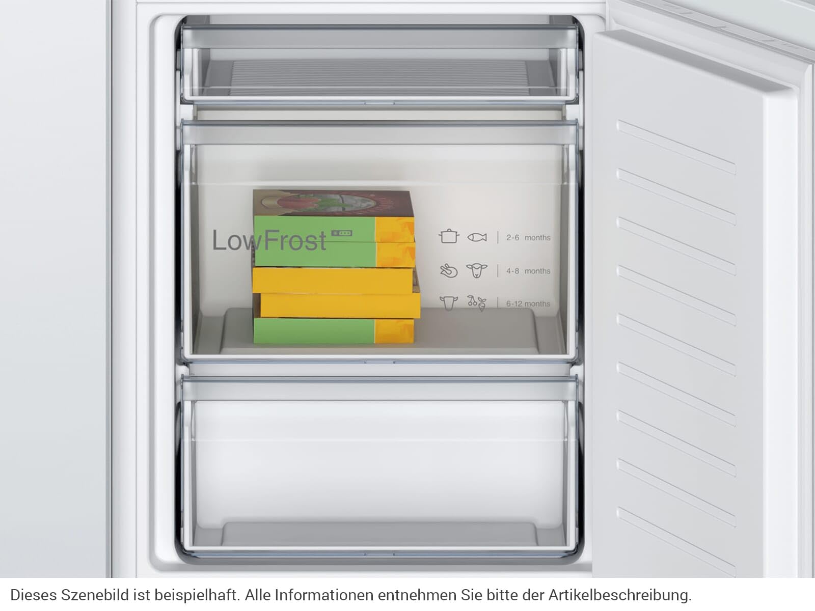 Bosch KIV86NSE0 Serie 2 - Frigorifero da incasso, 177,5 x 56 cm, raffreddamento 183 l + congelatore da 84 l, circolazione dell'aria ecologica, illuminazione uniforme