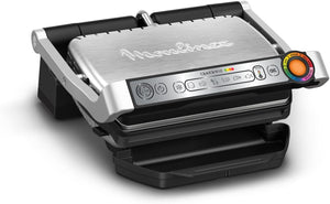 Moulinex Optigrill+, Griglia Elettrica da Interno Ideale per Cucinare Carne, Pesce e Verdure, Indicatore di Cottura e 6 Programmi Automatici, Piastre Antiaderenti, GI712D