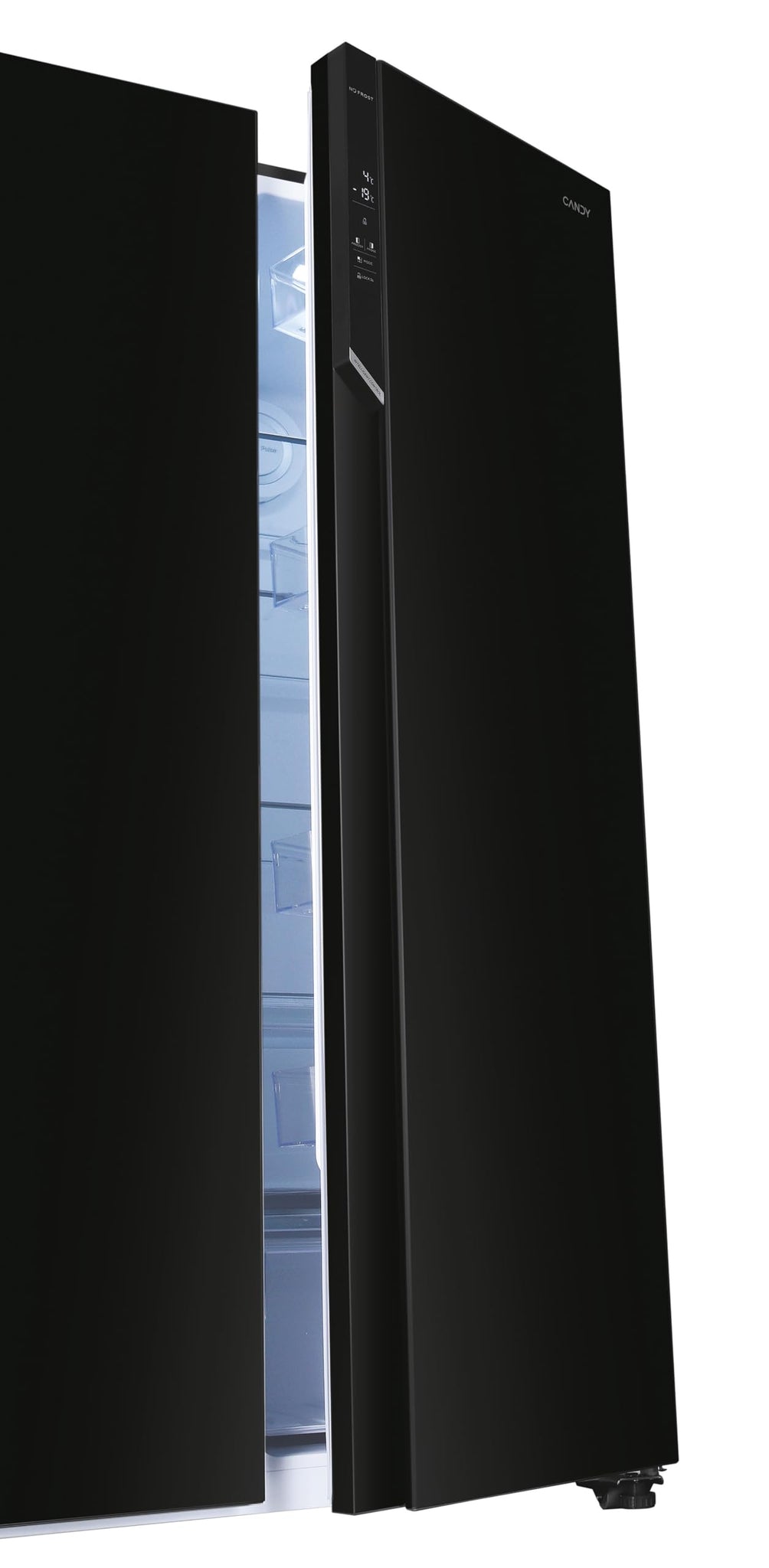 CANDY CHSBSO-6174B, Frigorifero Side by Side, Larghezza 90cm, Capacità 518L, Inverter, Total No Frost, Cassetti Verdoli, Controllo esterno digitale, Illuminazione a LED, Gambe regolabili, Ruote, 39DB,