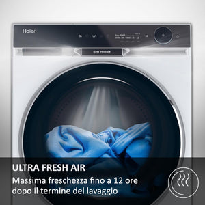 Haier X Serie 11, Lavatrice a carica frontale 10 KG, Libera Installazione, Classe A-20%, 1400 giri, Vapore, 16 programmi, Intelligenza Artificiale, Capacità XXL, 85x60x61 cm, Bianca - HW100-BD14397U1S