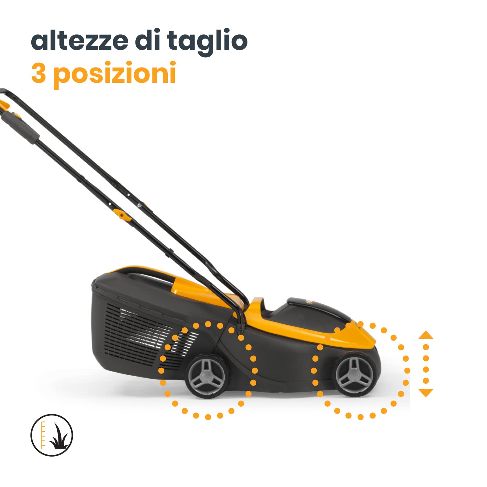 Stiga Tagliaerba a Batteria Collector 136e Kit, Per Giardini Fino a 250 m², Larghezza Taglio 34 cm, Batteria ePower da 20 V (2 x 2 Ah), 550 W, 2 Batterie e Caricatore Inclusi, giallo