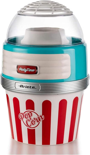 Ariete 2957 Pop Corn XL Party Time - Macchina per Popcorn - Scoppia 60gr di Mais in 2 minuti ad Aria Calda - Ciotola Estraibile - 1100 Watt - Azzurro