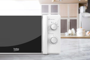 Beko - MOC20100WFB - Forno a Microonde, 5 Livelli Potenza, 20 Litri, 700 W, Libera Installazione, Timer 30 min - Bianco, 45,2 x 32,5 x h26,2 cm