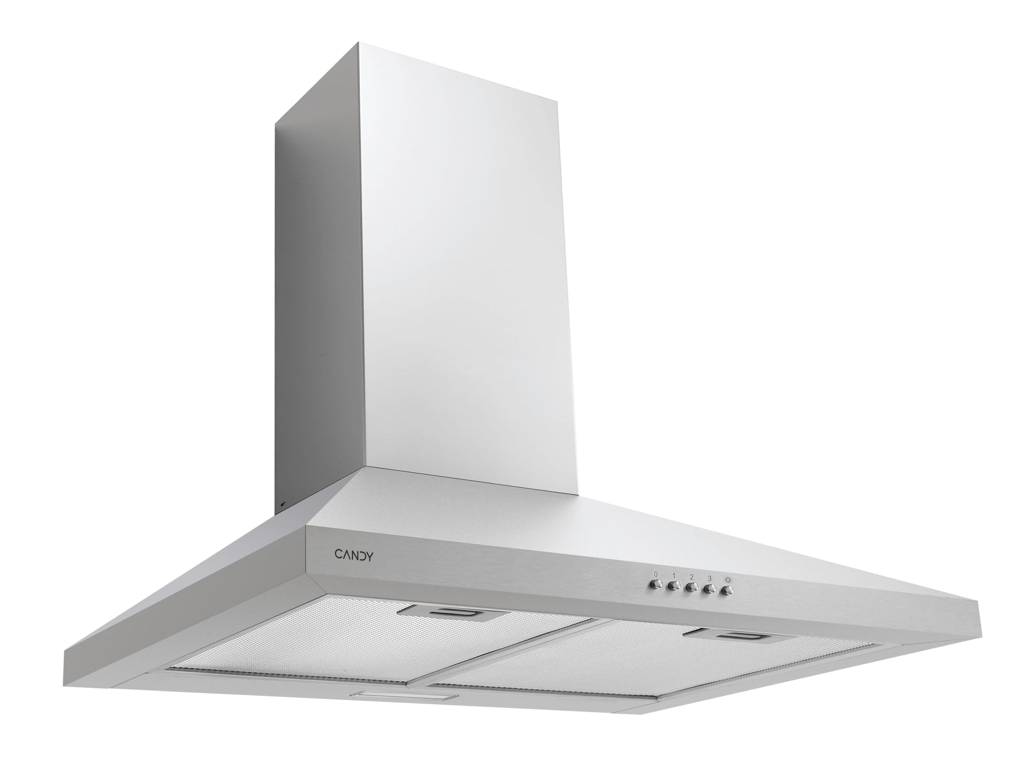 Candy CCE116-1XGG, cappa aspirante 60 cm, 3 livelli di potenza, 25 W, 285 M3/H, filtri al carbonio, 2 pannelli in alluminio antigraffio, illuminazione a LED, 52 dB, classe A, acciaio inossidabile