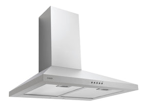 Candy CCE116-1XGG, cappa aspirante 60 cm, 3 livelli di potenza, 25 W, 285 M3/H, filtri al carbonio, 2 pannelli in alluminio antigraffio, illuminazione a LED, 52 dB, classe A, acciaio inossidabile
