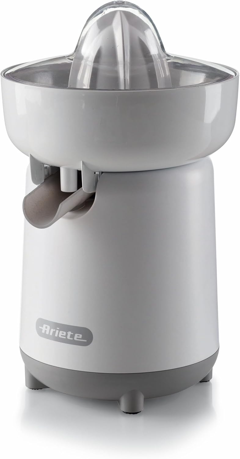 Ariete Spremiagrumi Breakfast 418, Spremiagrumi Elettrico con 2 Coni per Frutti Grandi e Piccoli, Beccuccio Salvagoccia, Doppia Rotazione, Coperchio di Protezione, Piedini Antiscivolo, 40W, Beige