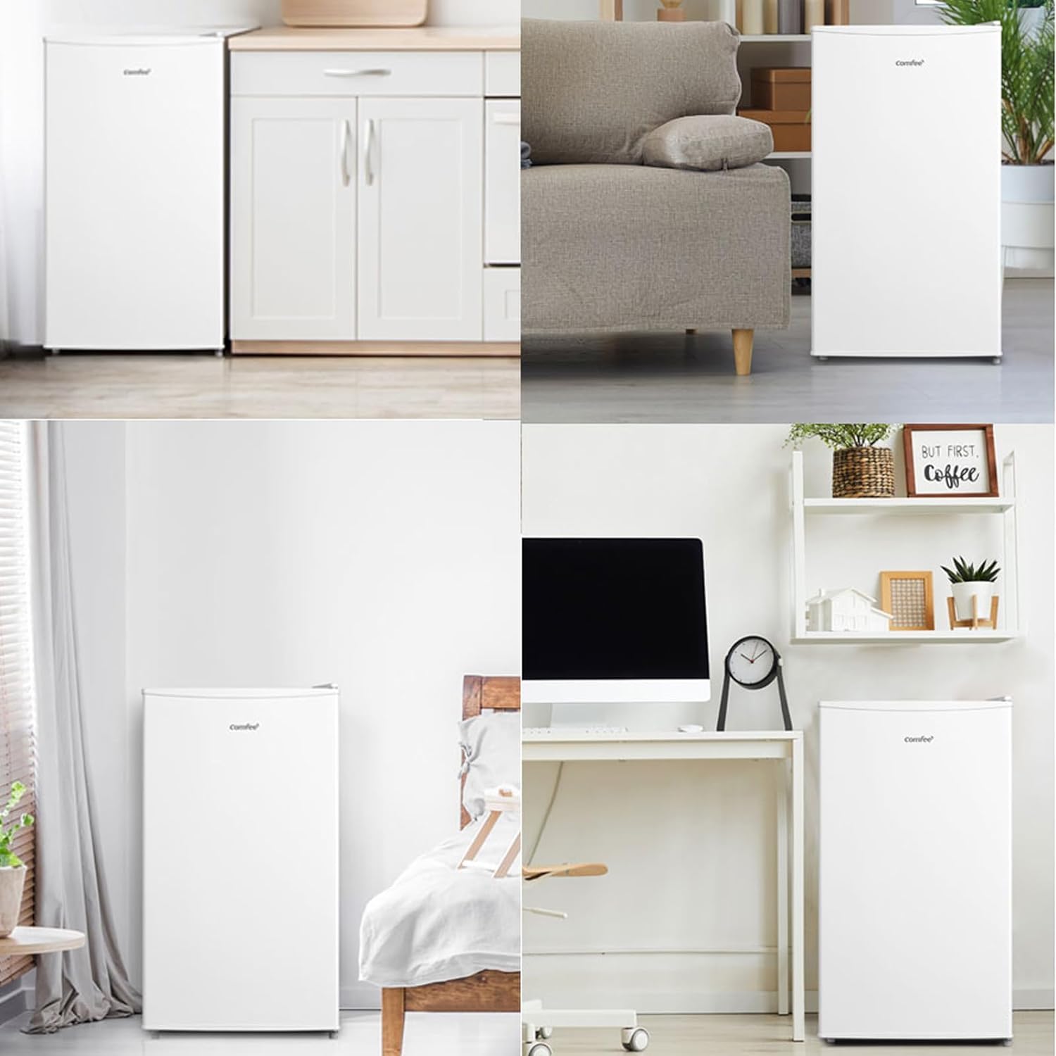COMFEE' RCU60WH2(E) 60L Congelatore Verticale, Monoporta, Temperatura Regolabile, Porta Reversibile, Silenzioso, Libera Installazione, Bianco