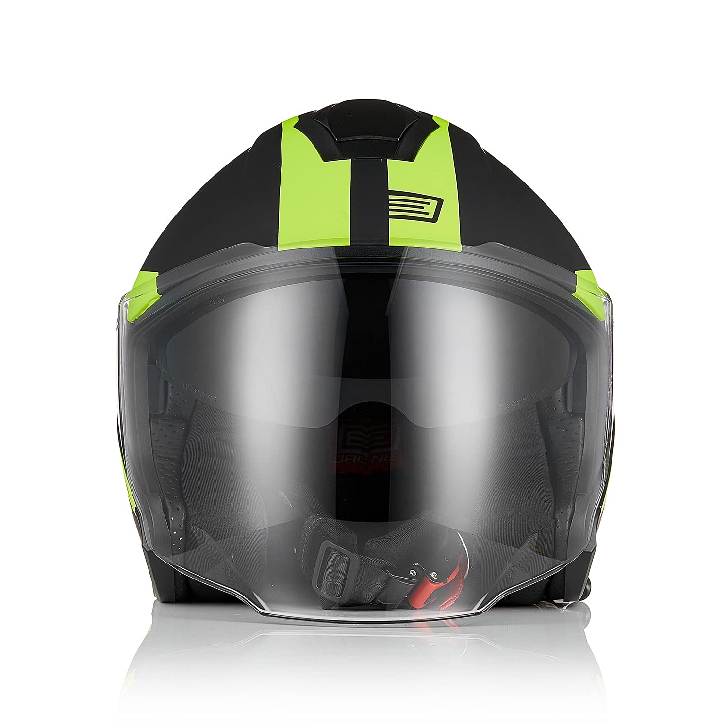 ORIGINE Casco Jet Moto 3/4 Aperto con Doppia Visiera Adatto per Scooter Omologato ECE