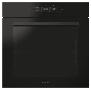 CANDY CA6 N5G3YTB Forno multifunzione da incasso, pirolisi, calore pulsato, classe A++, 78 litri, connettività Wi-Fi, 2 lecchefritte + 2 griglie + 1 coppia di guide telescopiche, chiusura morbida