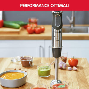 Moulinex DD6578 Quickchef 2in1 Frullatore a Immersione, 1000 W, Mixer con Tecnologia Powelix e 10 Velocità, 2 Accessori, Bicchiere 800 ml e Tritatutto 500 ml, Lame in Acciaio Inossidabile