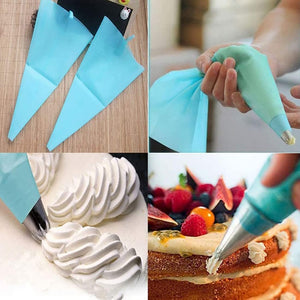 sac A Poche Professionali e Riutilizzabili – Miglior sac a Poche in 100% Silicone Alimentare Extra Resistente per Decorazioni Torte Dolci – Set Pasticceria con 14 Beccucci e 3 Spatole