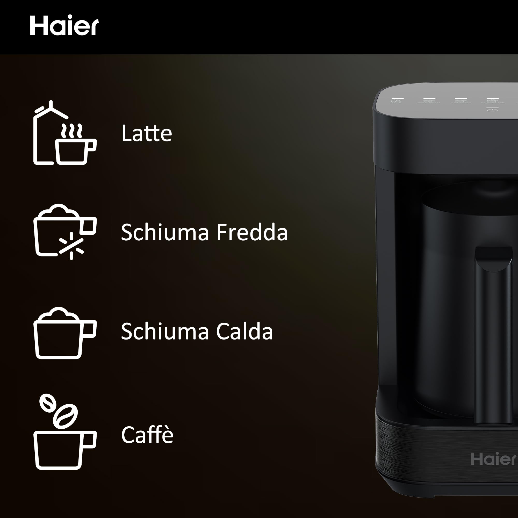 Haier Multi Beverage I-Master Serie 5, programmi multipli per caffè, cioccolata calda, tè e infusi [Nero]