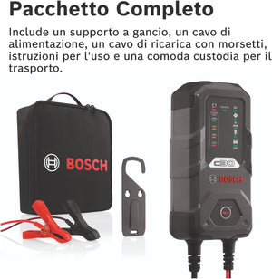Bosch C30 Caricabatterie per Auto, 6 V - 12 V / 3,8 A, con Carica di Mantenimento - per Batterie al Piombo-Acido, EFB, GEL, AGM e SLI da 6 V/12 V
