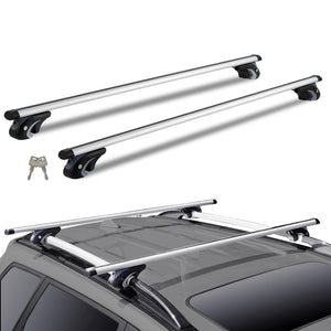 VEVOR Barre Trasversali Universali per Portapacchi in Alluminio 120 cm, Adatte per Barre Laterali Rialzate, Capacità di Carico di 90 kg, Barre Trasversali con Serrature, per SUV, Berline e Furgoni