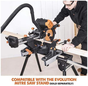 Evolution Doppia troncatrice R255SMS-DB+ | 2000 W, 300 mm, taglio obliquo, angolo obliquo, diametro 255 mm, lama HM/TCT per taglio multimateriale