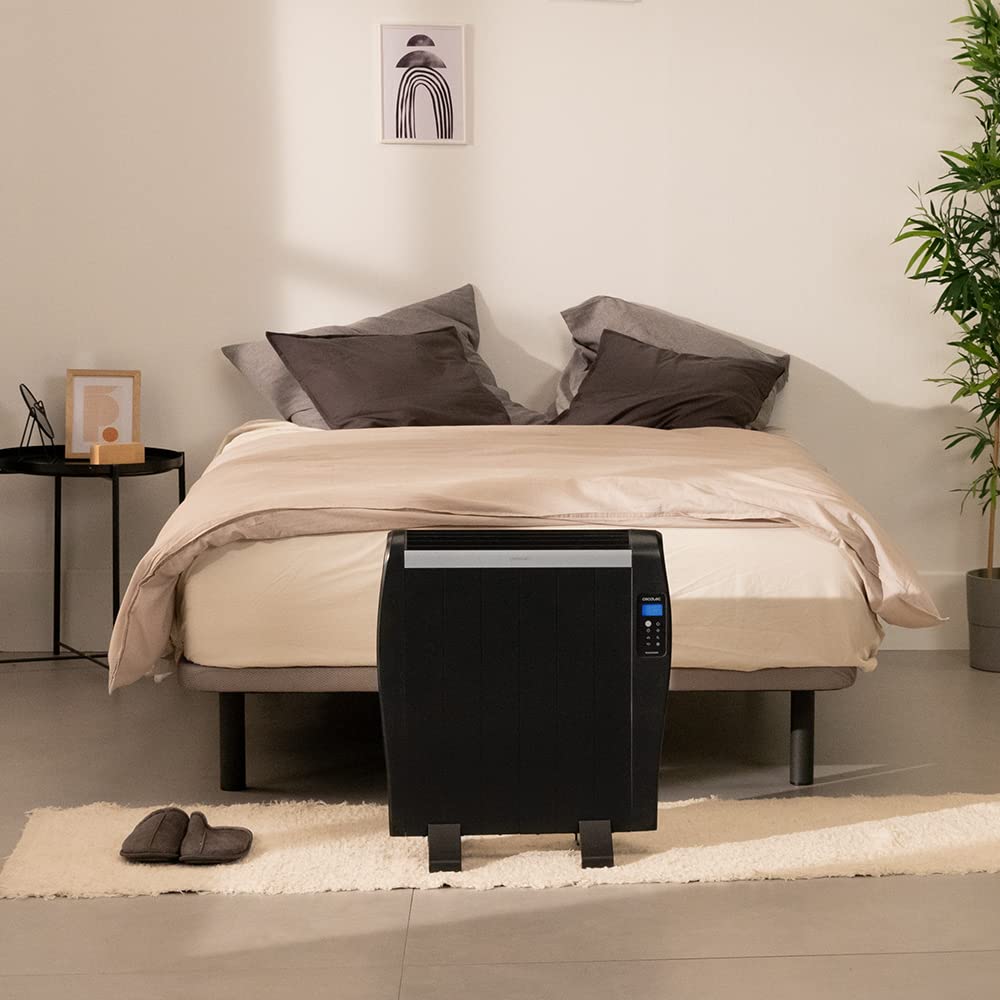Cecotec Emettitore Termico ReadyWarm 2500 Thermal Black. 12 Elementi e 1800 W, Display LCD, Telecomando a distanza, timer, selezione della temperatura, copertura di 25 m² (12 Moduli, Bianco)