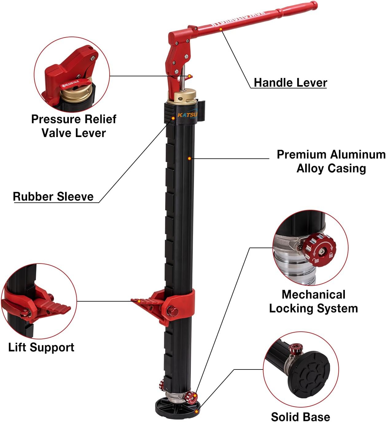 KATSU Tools Potente cric di recupero idraulico ad alta portata, capacità 2 tonnellate, per la movimentazione di carichi pesanti 4x4 fuoristrada trattore camion fattoria cric di soccorso
