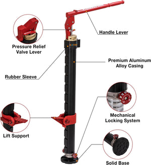 KATSU Tools Potente cric di recupero idraulico ad alta portata, capacità 2 tonnellate, per la movimentazione di carichi pesanti 4x4 fuoristrada trattore camion fattoria cric di soccorso