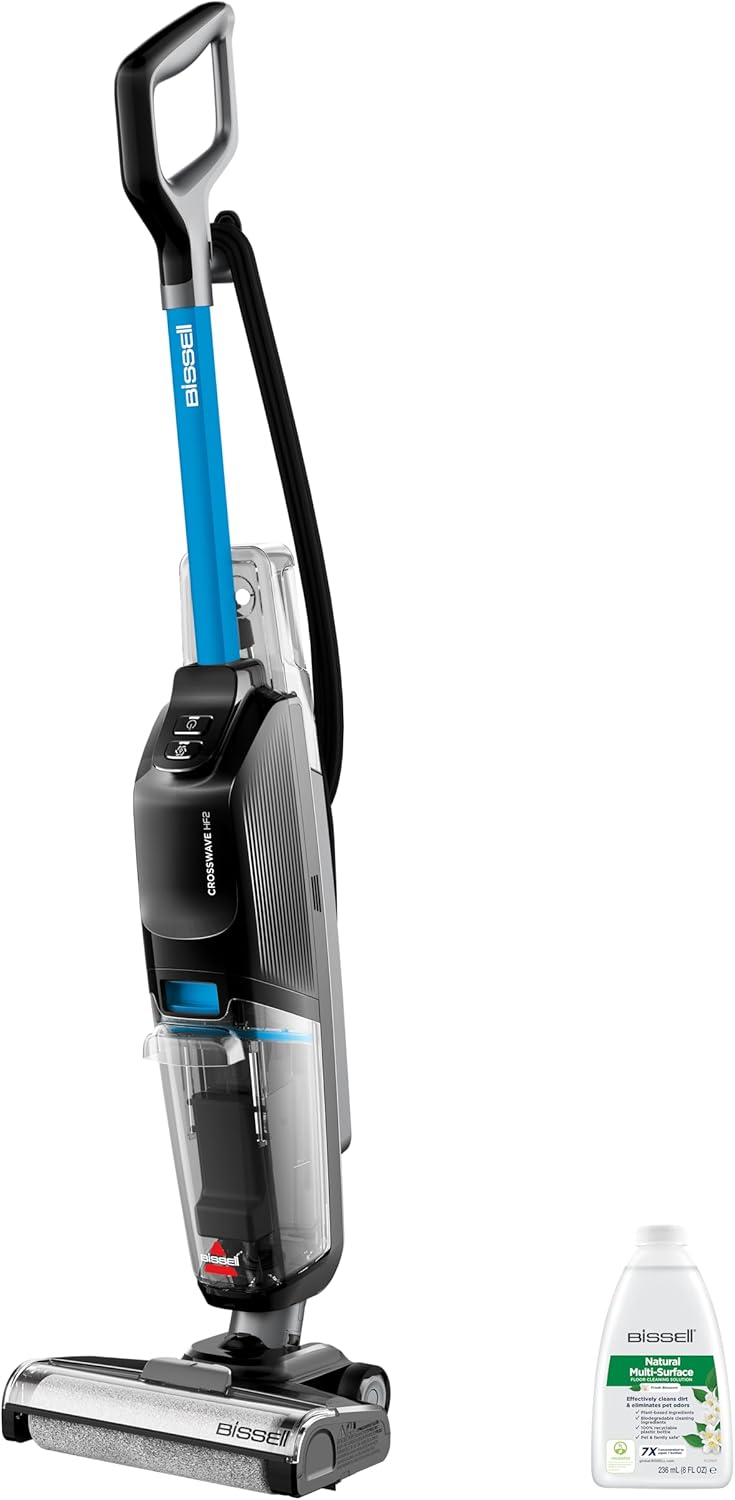 Bissell CrossWave HF2, Aspirapolvere Con Filo, Aspira e Lava Insieme, Scopa Elettrica Leggero, Lavasciuga Pavimenti, Lavapavimenti Potente, Vacuum Cleaner, Solo per Pavimenti Duri, 3845N
