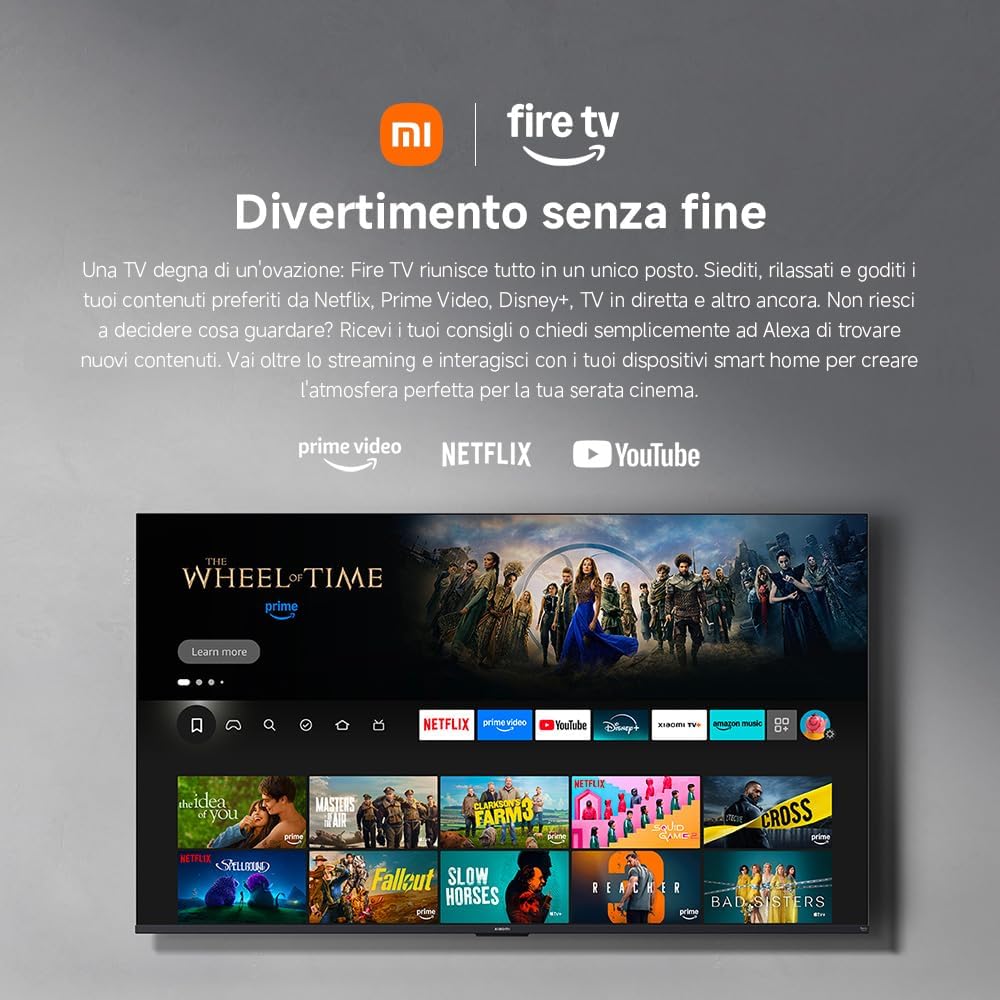 Xiaomi TV F 32, 32 pollici (81 cm), HD, Smart TV, Fire TV,Triple Tuner DVB-C/S/S2/T/T2, Dolby Audio, DTS Virtual:X, DTS-HD, Controllo Vocale Alexa, Compatibile con Apple AirPlay