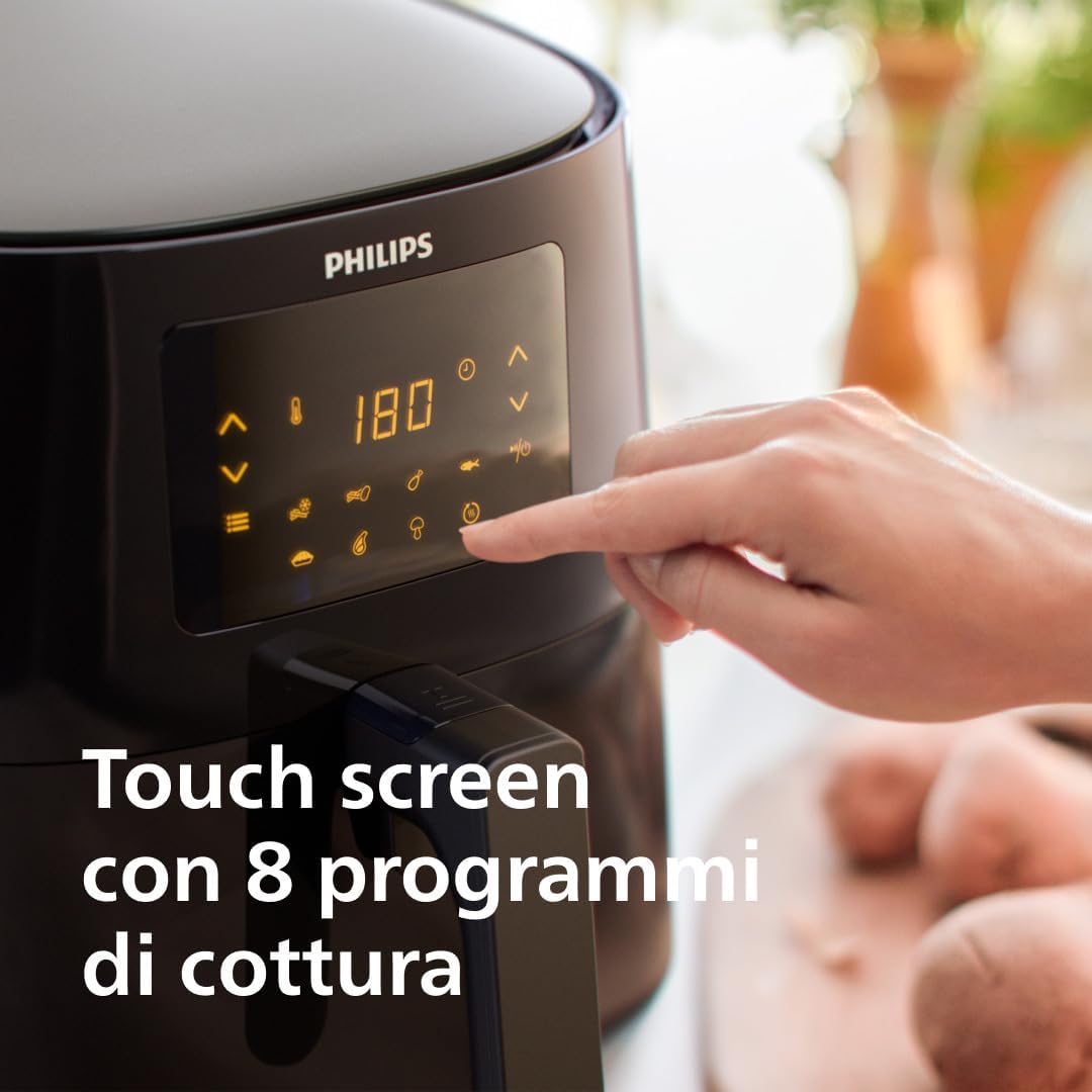 Philips Airfryer 3000 Serie XL, 6.2L (1.2Kg), Friggitrice 14-in-1, 90% Di Grassi In Meno Con La Tecnologia Rapid Air, Digitale, App Per Ricette (HD9270/90)