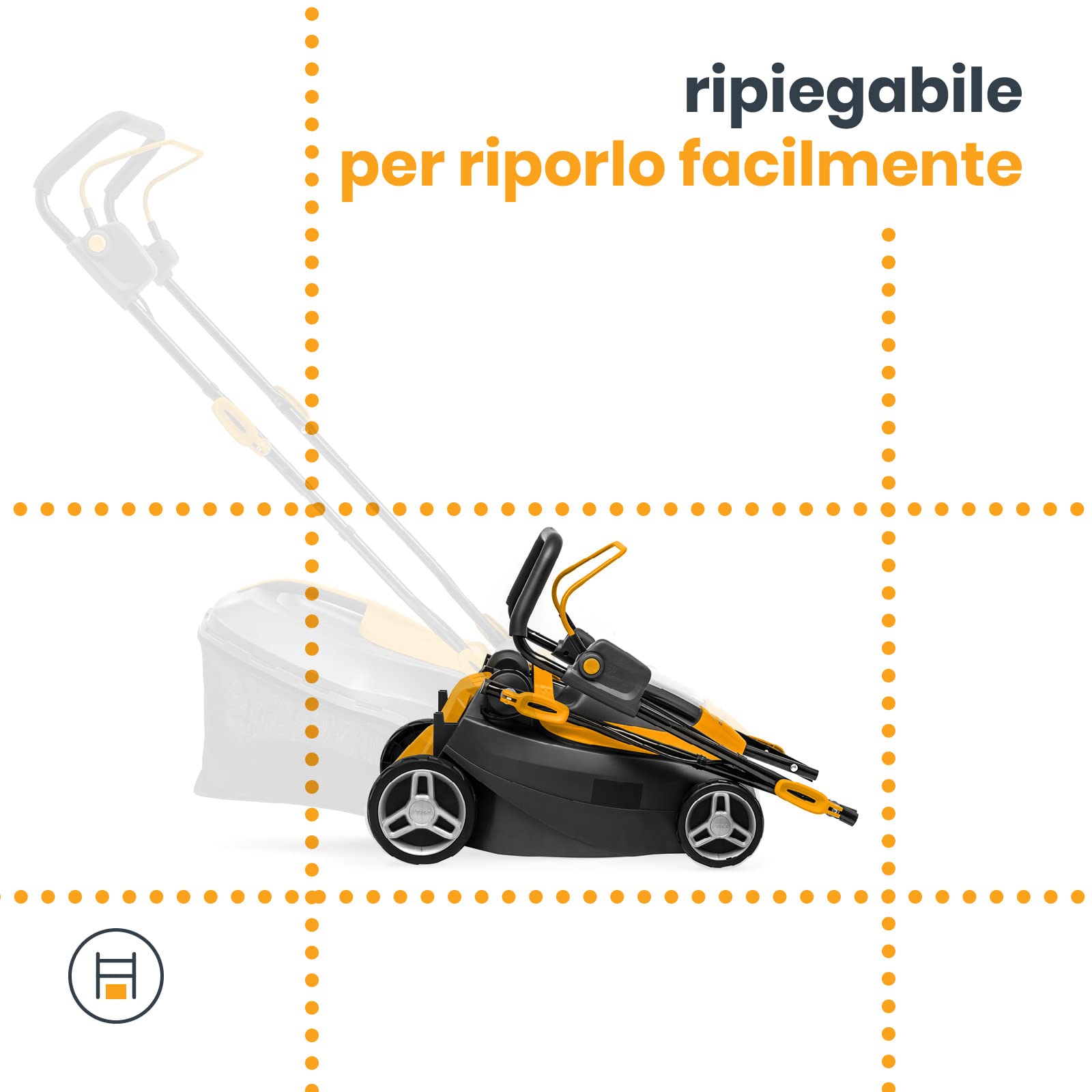 Stiga Tagliaerba a Batteria Collector 136e Kit, Per Giardini Fino a 250 m², Larghezza Taglio 34 cm, Batteria ePower da 20 V (2 x 2 Ah), 550 W, 2 Batterie e Caricatore Inclusi, giallo