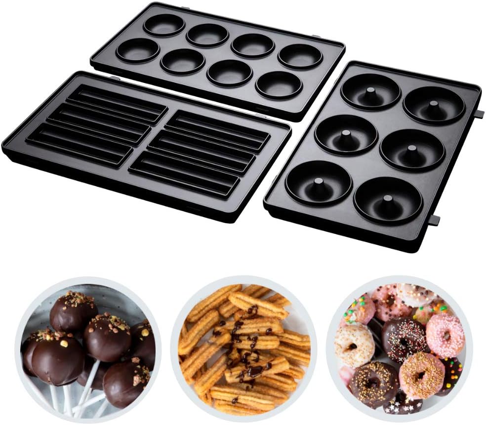 Russell Hobbs set di Piatti extra - Cake Pop, Mini Donut e Churros - Supplemento al Dispositivo Multifunzione 3-1 Fiesta 24540-56; Piatti lavabili in lavastoviglie, Rivestimento Antiaderente, 25490-56