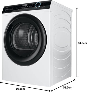 Haier I-PRO Serie 3 HD80-A2939 - Asciugatrice a pompa di calore, 8 kg/A++, motore inverter, 3 livelli di asciugatura selezionabili, tamburo in acciaio inox, programma di vapore I-Refresh