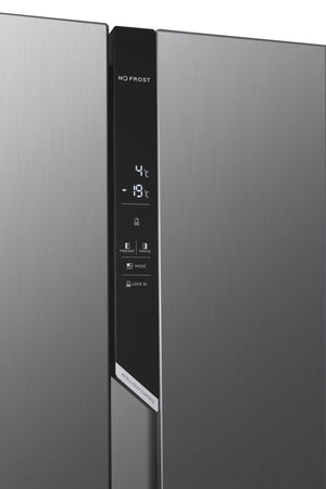 Candy CHSVN-174X, Frigorifero Side by Side, Larghezza 91 cm, Capacità 532 L, Inverter, Total No Frost, 2 cassetti Verdoli, Controllo esterno digitale, Illuminazione a LED, Gambe regolabili, Ruote,