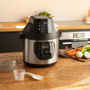 Cecotec Pentola programmabile con testa friggitrice ad aria GM H Fry. Robot da cucina multifunzione, 6 litri capacità, coperchio avanzato, programmabile 24h, temperatura regolabile.