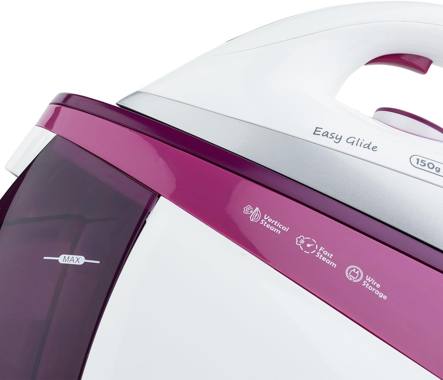 H.Koenig Ferro da stiro con caldaia V26, alta pressione 6 bar, vapore continuo 150 g/min, autonomia illimitata, stiratura verticale, piastra in ceramica EasyGlide, potente 2400W, 1,1L, anticalcare