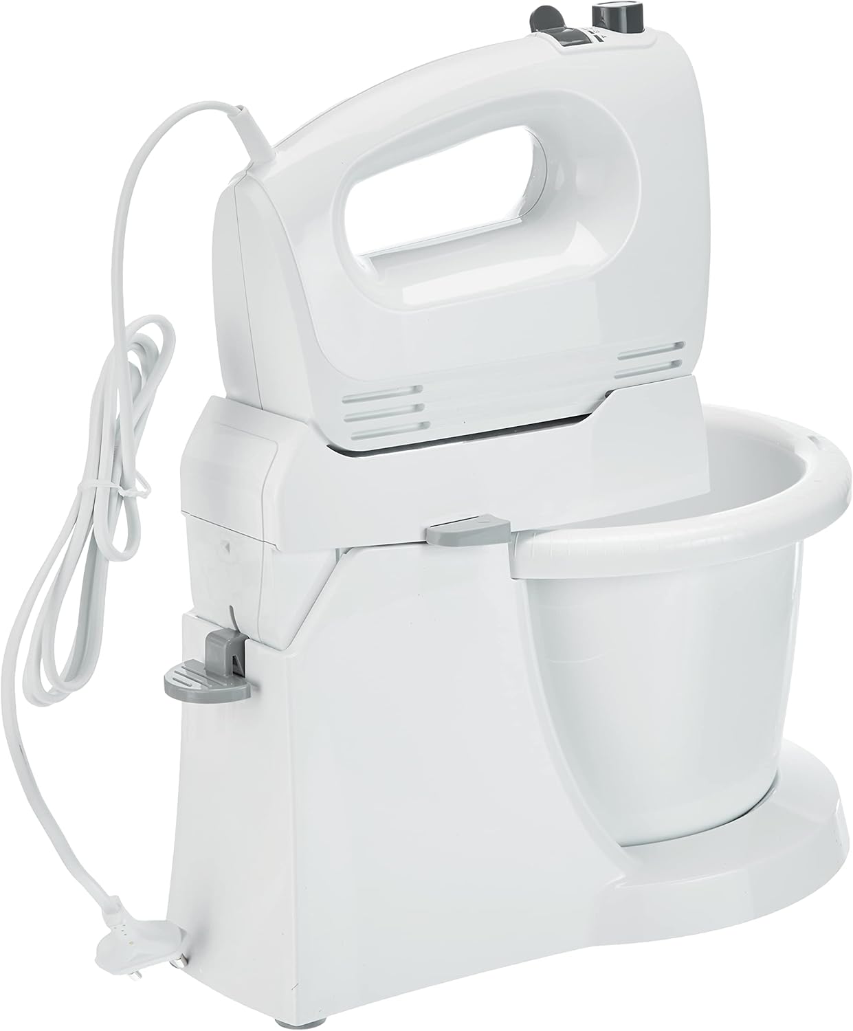 Bosch CleverMixx - Sbattitore Elettrico con Ciotola da 3 L a Rotazione Automatica, 400 W, 4 Velocità e Turbo, Fruste e Ganci in Acciaio Inox per Impasti Morbidi e Duri