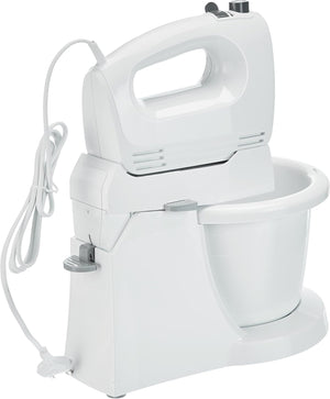 Bosch CleverMixx - Sbattitore Elettrico con Ciotola da 3 L a Rotazione Automatica, 400 W, 4 Velocità e Turbo, Fruste e Ganci in Acciaio Inox per Impasti Morbidi e Duri