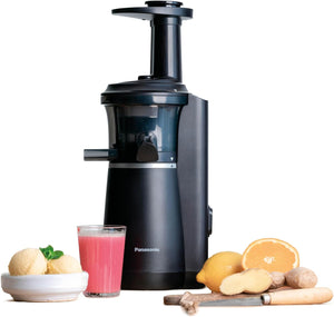 Panasonic Slow Juicer MJ-L501KXE, Estrattore Elettrico per Frutta e Verdura, 150 W, Acciaio Inox e Plastica, Design Elegante e Sottile, Accessorio per Ingredienti Surgelati, Nero