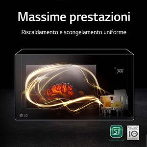 LG MH7235GPS Forno Microonde Smart Inverter con Grill al Quarzo, 32 Litri, 1200 W, Programmi Automatici, 5 Livelli di Potenza, Piatto Microonde Crispy Incluso - Nero Fumè