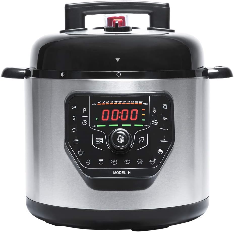 Cecotec Fornello Programmabile GM Modello H. 24 Ore, Capacità 6 Litri, Coperchio Pieghevole, Sistema Di Cottura Intelligente, 11 Temperature, 5 Pressioni, Temperatura Regolabile, Pressione Regolabile.