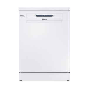 Candy Rapido' Lavastoviglie a Libera Installazione 60 cm, 14 Coperti, 8 Programmi, Partenza Ritardata fino a 9h, Ciclo Rapido 49 Min, Motore Inverter, Classe E, 59,7 x 59,8 x 85 cm, Bianca - CF 3E9E0W