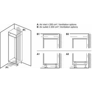 Bosch KIR41ADD1, serie 6, frigorifero da incasso, nicchia 122,5 x 56 cm, prodotto in Germania, freschezza più lunga con VitaFresh XXL, ripiani in vetro di sicurezza, molto silenzioso, raffreddamento