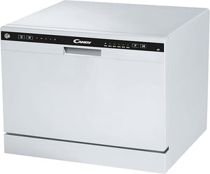 Candy Posable CDCP 6 Mini Lavastoviglie da Tavolo, 6 Coperti, 6 Programmi, Ciclo Eco, Partenza Ritardata, Classe F, 55x50xx43,8 cm, Bianco
