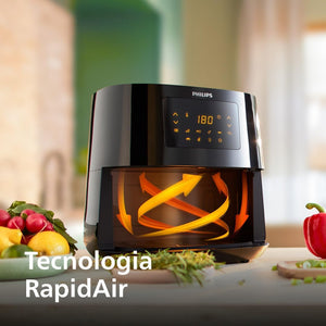 Philips Airfryer 3000 Serie XL, 6.2L (1.2Kg), Friggitrice 14-in-1, 90% Di Grassi In Meno Con La Tecnologia Rapid Air, Digitale, App Per Ricette (HD9270/90)