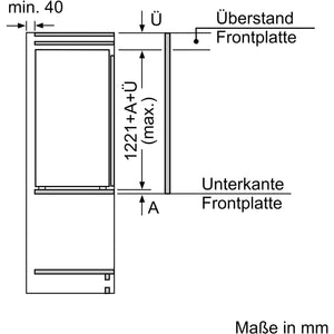 Bosch KIR41ADD1, serie 6, frigorifero da incasso, nicchia 122,5 x 56 cm, prodotto in Germania, freschezza più lunga con VitaFresh XXL, ripiani in vetro di sicurezza, molto silenzioso, raffreddamento