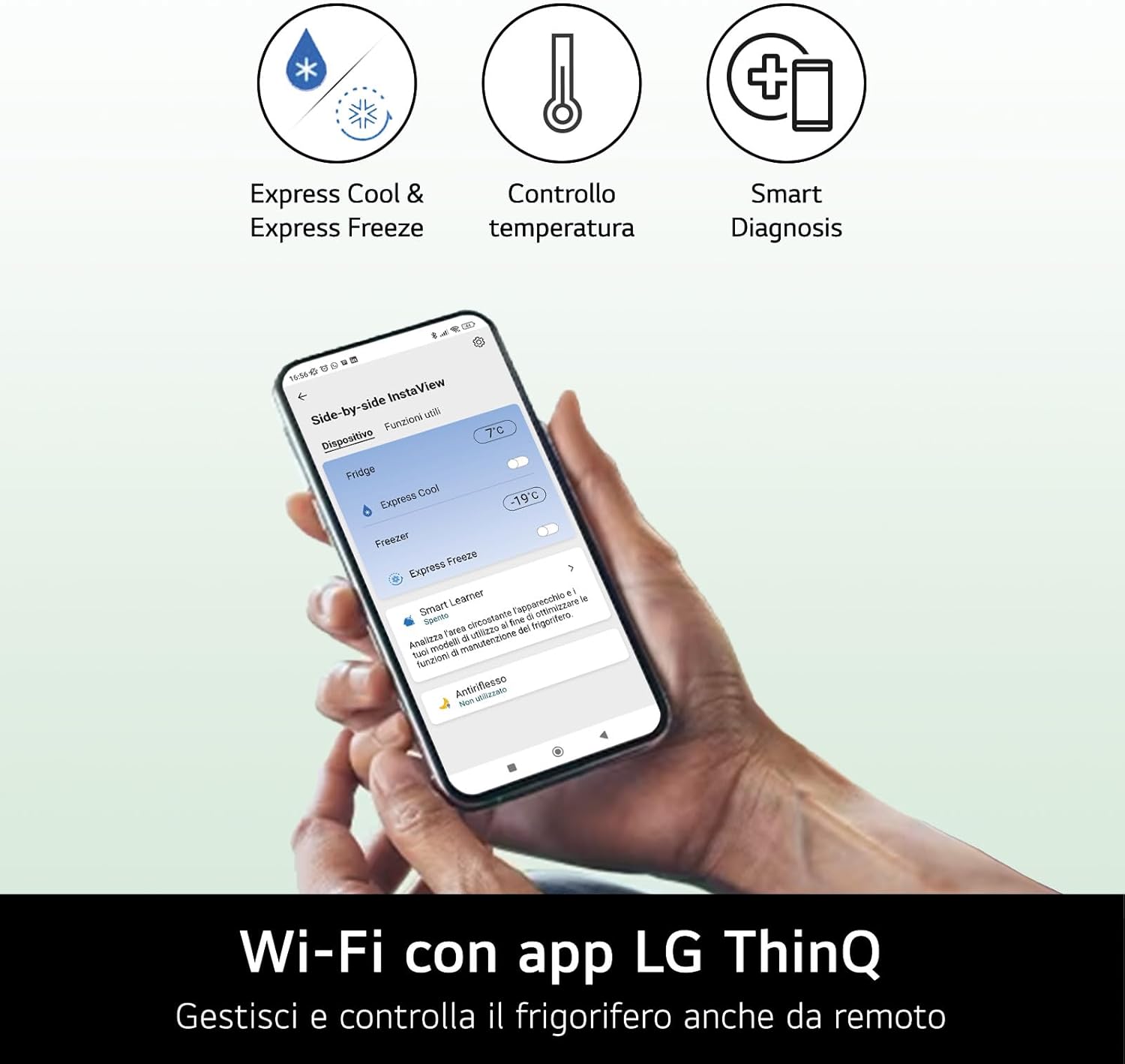 LG GTF916PZPED Frigorifero Doppia Porta, Classe E, 592l, Connettività Wi-fi Con App Thinq, Door Cooling, Gestione Umidità, Frigorifero Con Dispenser Acqua, Inox