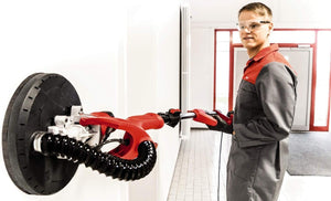Einhell TC-DW 225 Levigatrice per muro telescopica (230-240 V, 600 W, diam. Platorello 225mm, impugnatura telescopica fino a 165 cm, attacco per aspiratore, incl. 6 carte abrasive e valigetta)